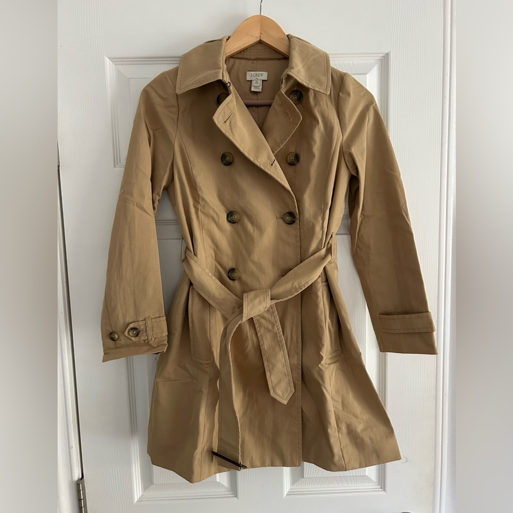 J. Crew Tan Classic Trench Coat with Belted Waist